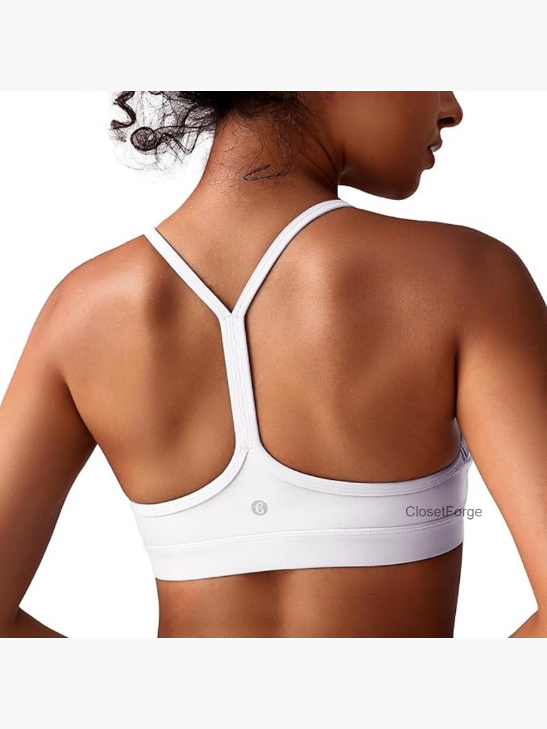 Y Back Sports Bra - Padded Racerback Low Impact Yoga Bra, A-C Cups